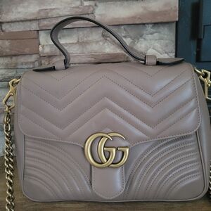 Gucci Small Marmont top handle in Dusty Pink